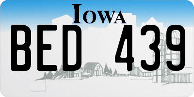 IA license plate BED439