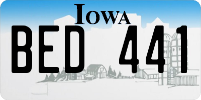 IA license plate BED441