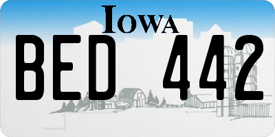 IA license plate BED442