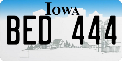 IA license plate BED444