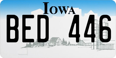 IA license plate BED446