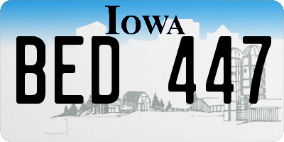 IA license plate BED447