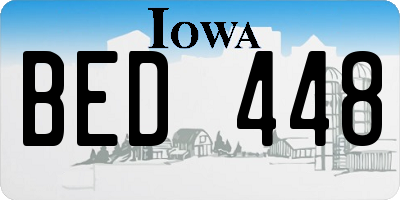 IA license plate BED448