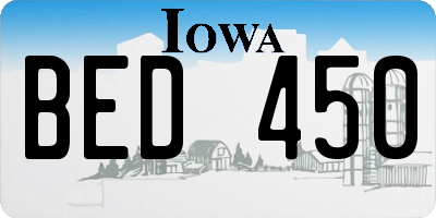 IA license plate BED450