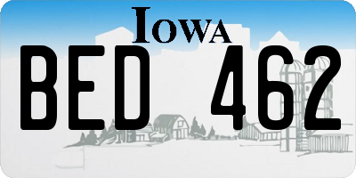 IA license plate BED462