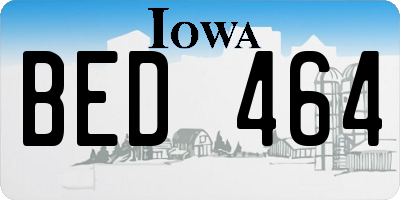 IA license plate BED464