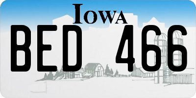 IA license plate BED466