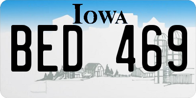 IA license plate BED469