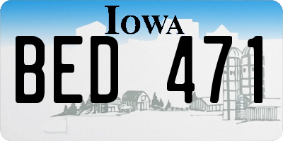 IA license plate BED471