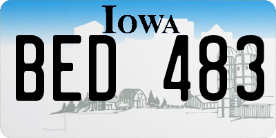 IA license plate BED483