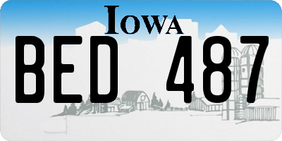 IA license plate BED487