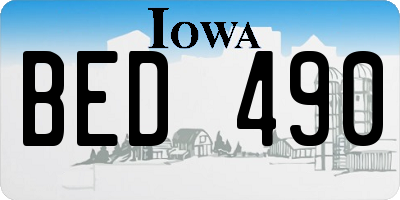 IA license plate BED490