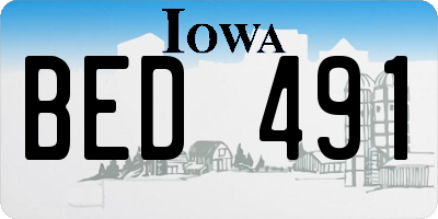 IA license plate BED491