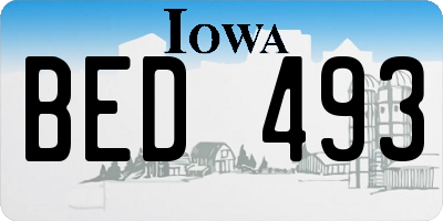IA license plate BED493