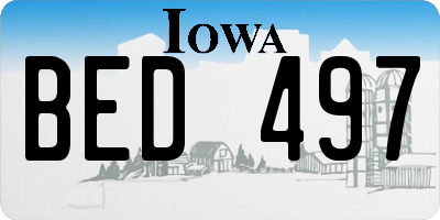 IA license plate BED497
