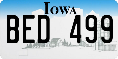 IA license plate BED499