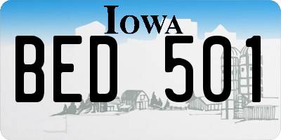 IA license plate BED501