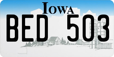 IA license plate BED503