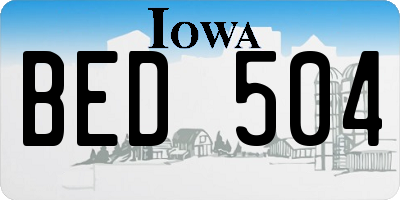 IA license plate BED504