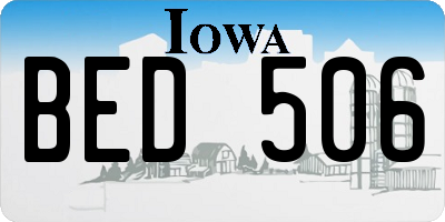 IA license plate BED506