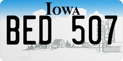 IA license plate BED507