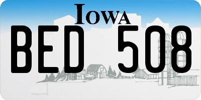 IA license plate BED508