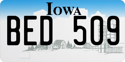 IA license plate BED509