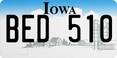 IA license plate BED510