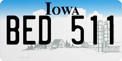 IA license plate BED511