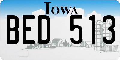 IA license plate BED513