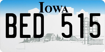 IA license plate BED515