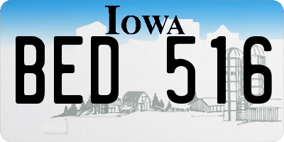 IA license plate BED516
