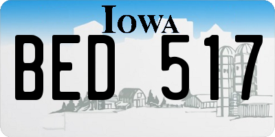 IA license plate BED517