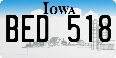 IA license plate BED518