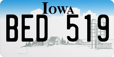 IA license plate BED519