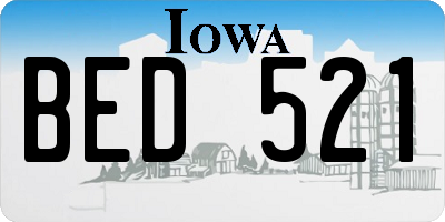 IA license plate BED521