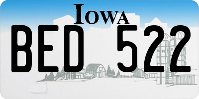 IA license plate BED522