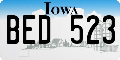IA license plate BED523