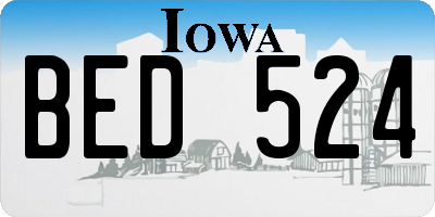 IA license plate BED524