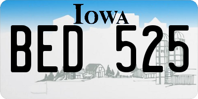 IA license plate BED525