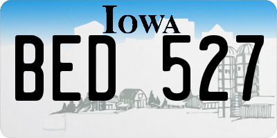 IA license plate BED527