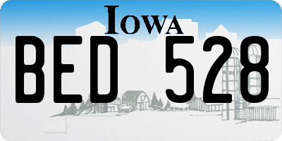 IA license plate BED528