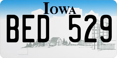 IA license plate BED529