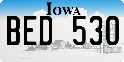IA license plate BED530