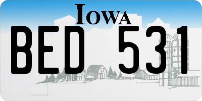 IA license plate BED531