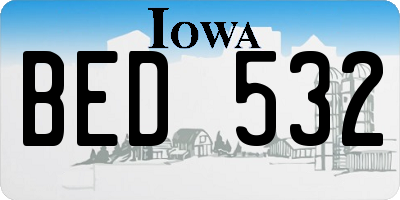 IA license plate BED532