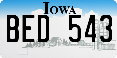 IA license plate BED543