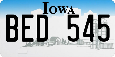 IA license plate BED545