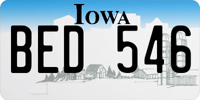 IA license plate BED546