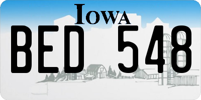 IA license plate BED548